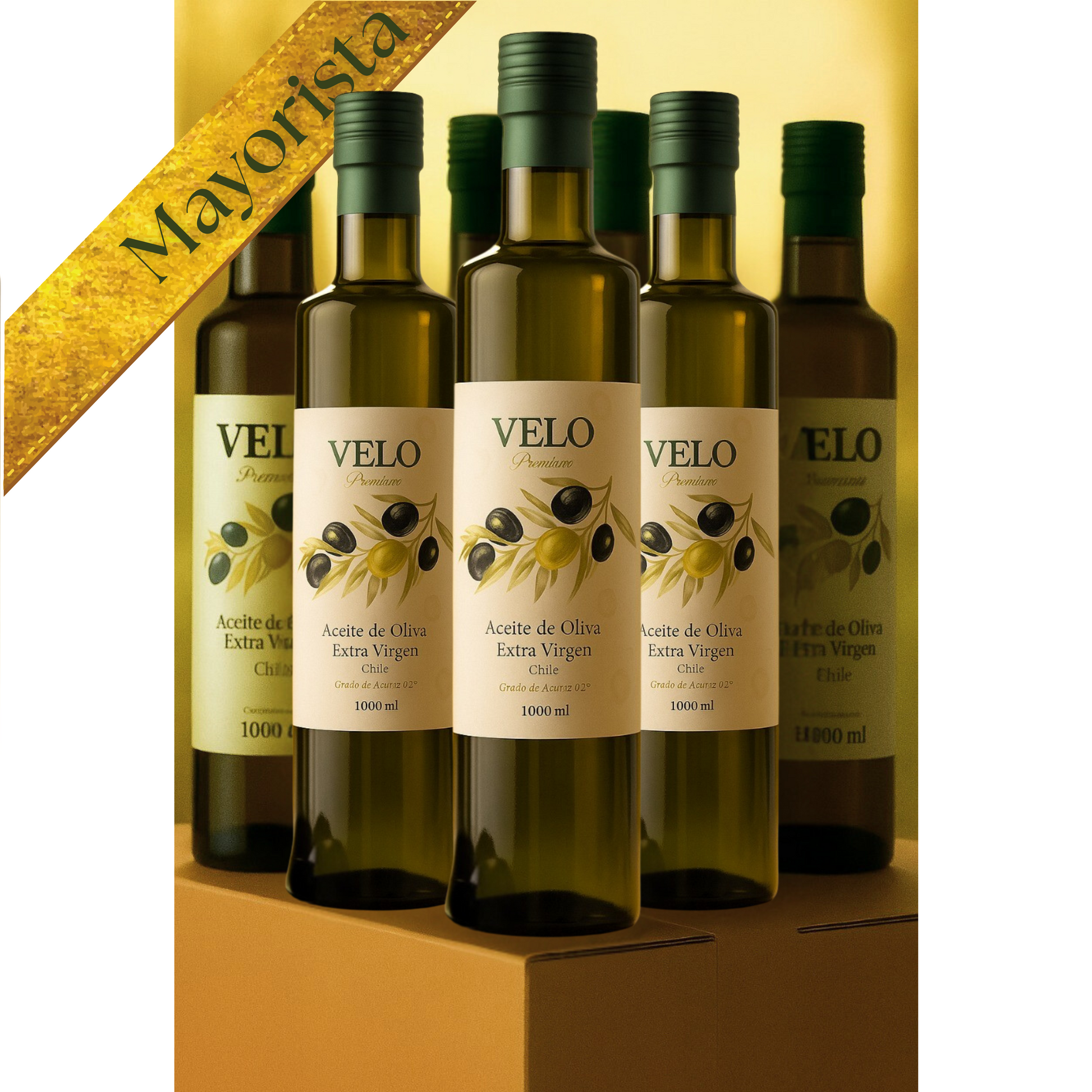 Caja de 6 unidades de Aceite de Oliva Extra Virgen VELO  1000 ml. Valor unidad $10.390