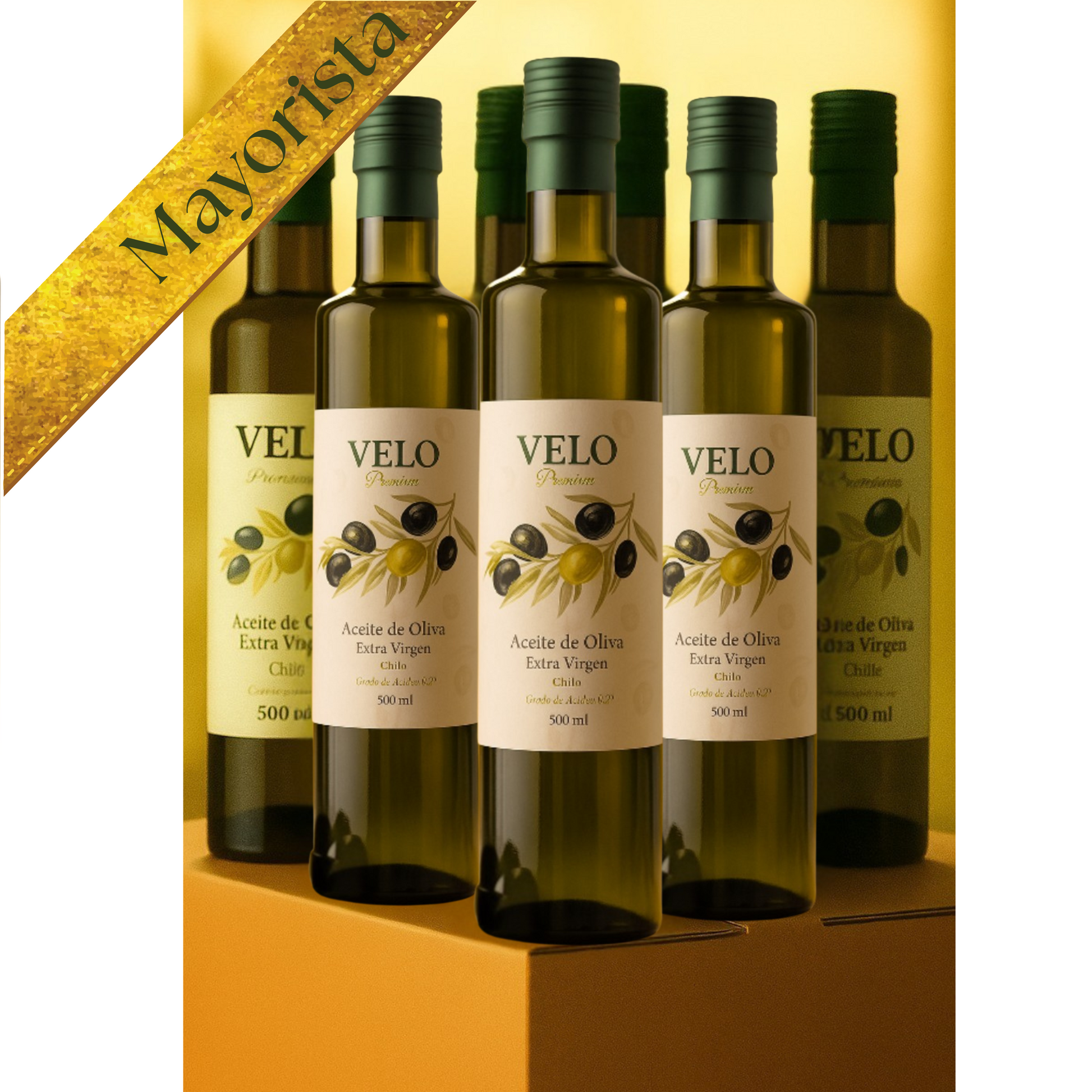 Caja de 12 unidades de Aceite de Oliva Extra Virgen VELO de  500ml. Valor unidad $6.990